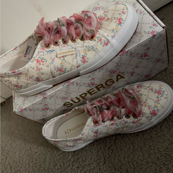 Superga X LoveShackFancy VIRAL Floral Print 💐 “Green Leaf” Sneakers NIB Rare 💎 - Picture 4 of 10